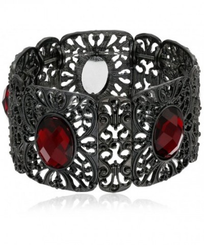 1928 Jewelry Black Tone Filigree Bracelet