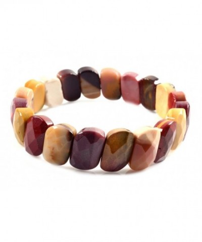 Mookaite Faceted gemstone stretchable bracelet