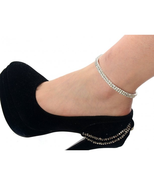 Imixlot Rhinestones Stretch Anklet Bracelet