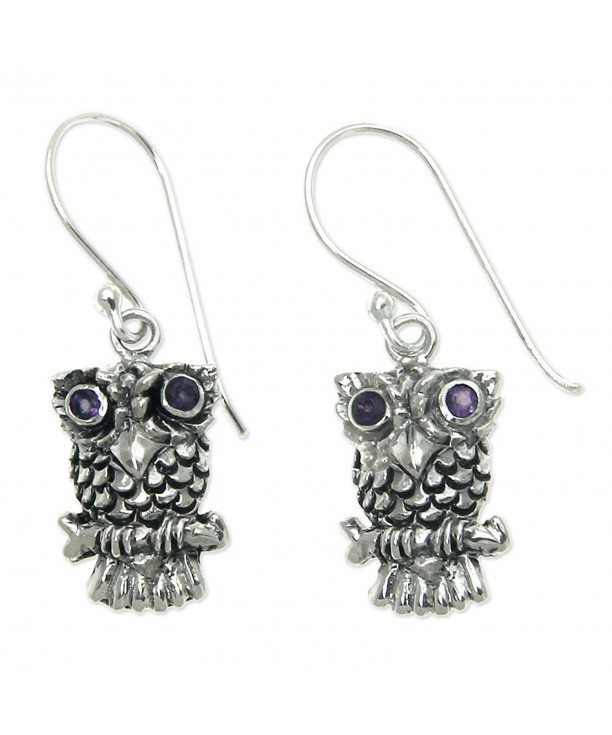 NOVICA Sterling Silver Earrings Amethyst