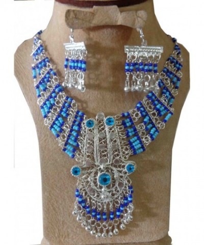 Belly Necklace Earrings Egyptian Silver