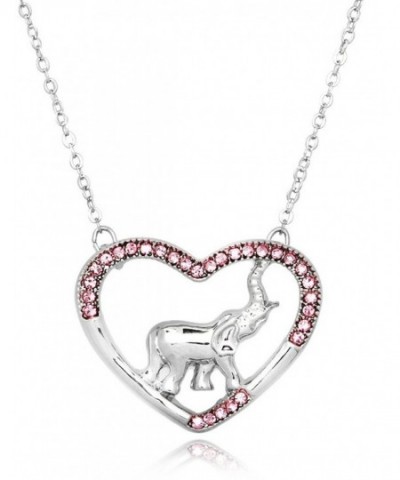 Crystal Shaped Elephant Pendant Necklace