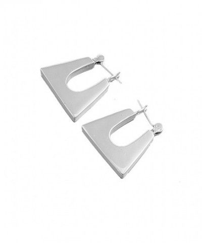 Sterling Silver Rectangular U Shaped Earrings