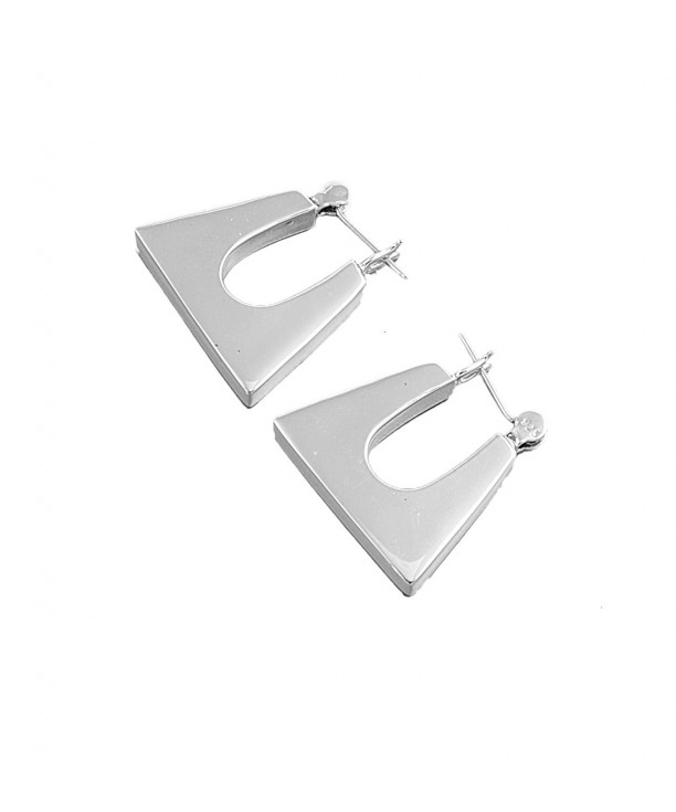 Sterling Silver Rectangular U Shaped Earrings