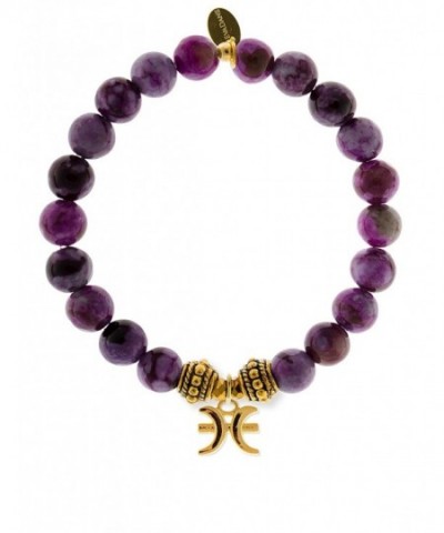 EvaDane Natural Sugilite Gemstone Bracelet