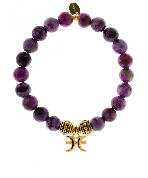 EvaDane Natural Sugilite Gemstone Bracelet