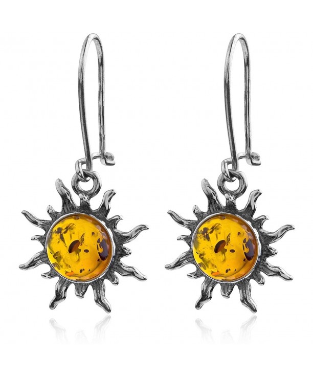 Amber Sterling Silver Romantic Earrings