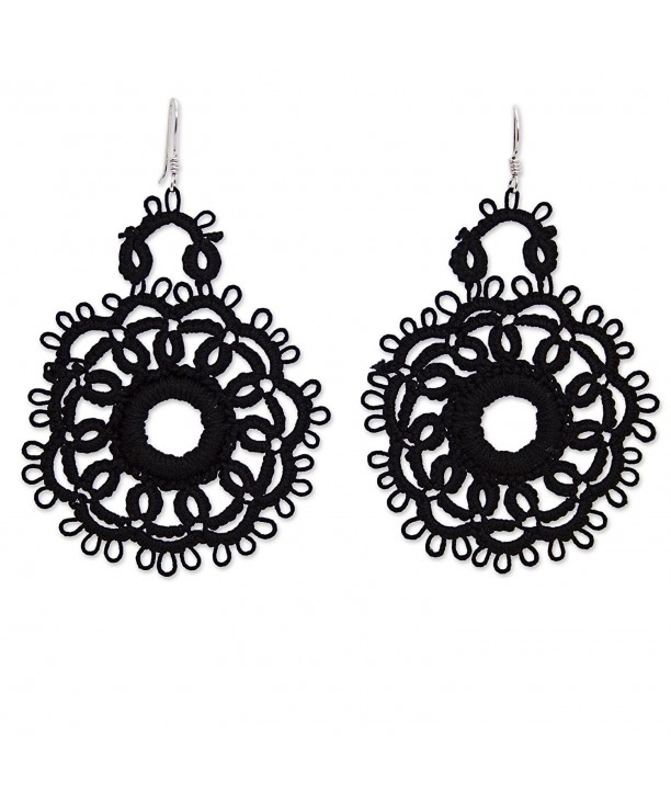 NOVICA Crochet Earrings Sterling Blossom