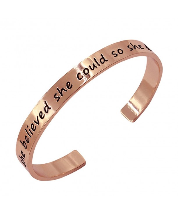 Classic hand stamped inspirational believed bracelets