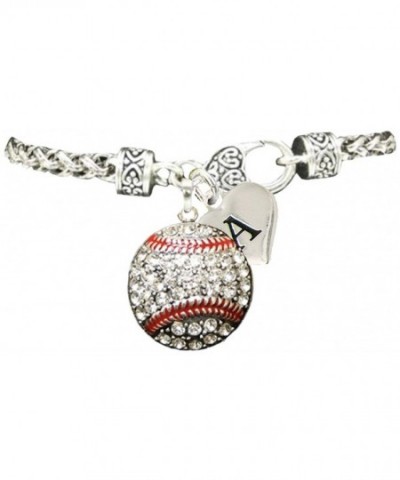 Crystal Baseball Bracelet Jewelry Initial