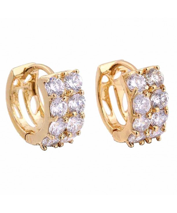 YAZILIND Plated Hollow Zirconia Earrings