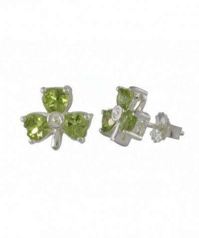 Shamrock Earrings Sterling Silver Peridot