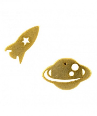 AppleLatte Earrings Plated Mismatched Rocket