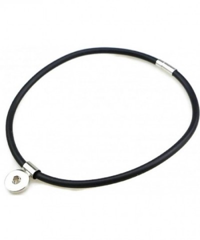 Black Button Charm Magnetic Necklace