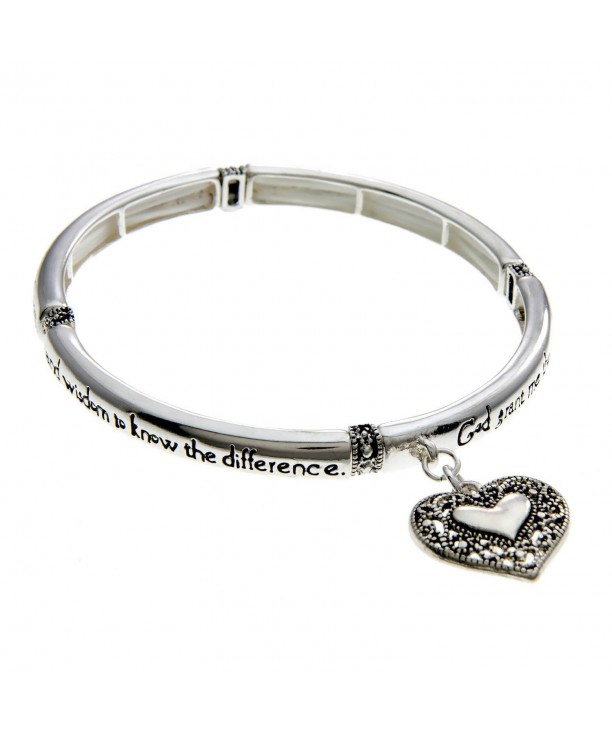 PammyJ Silvertone Detailed Serenity Bracelet