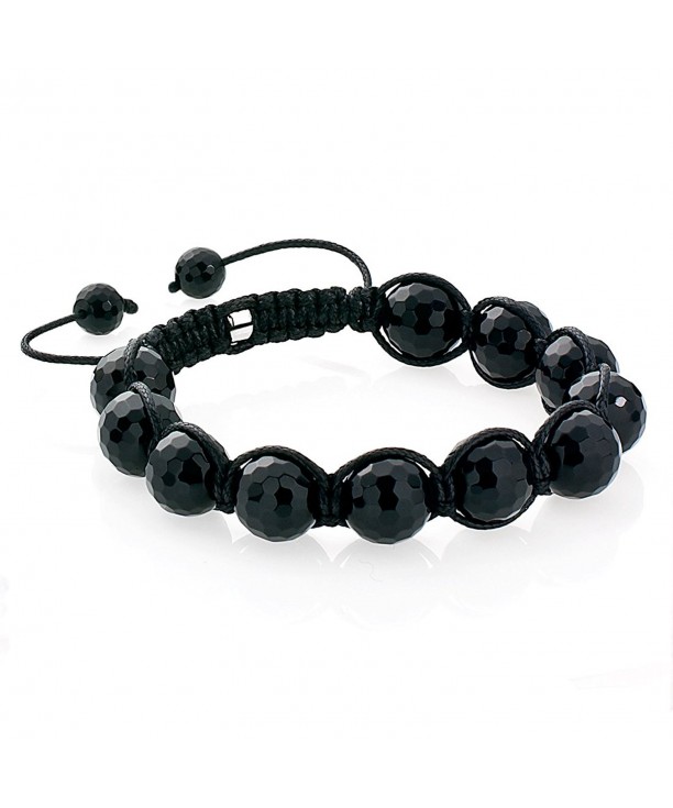 Black Ball Adjustable Bracelet Iced