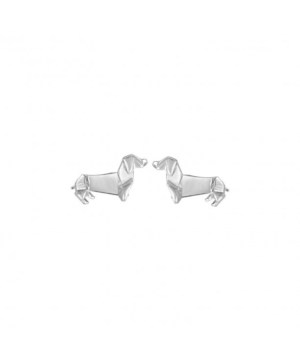 Boma Sterling Origami Dauchshund Earrings