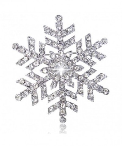 EVER FAITH Austrian Snowflake Silver Tone