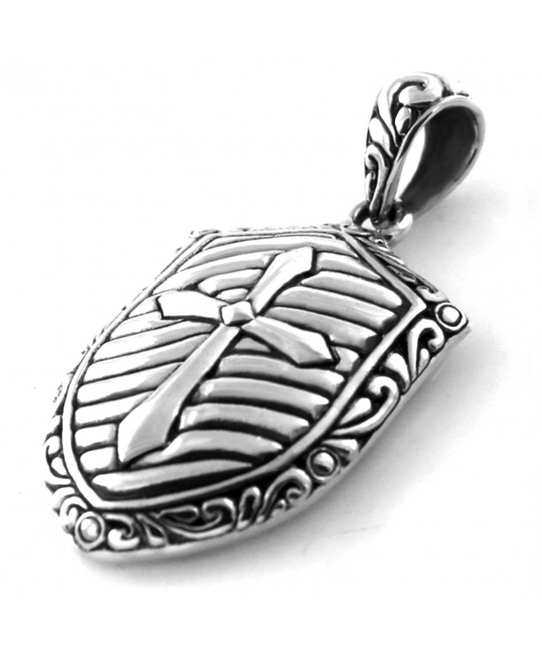 Sterling Silver Crusader Shield Pendant