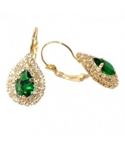 Navachi Plated Crystal Leverback Earrings