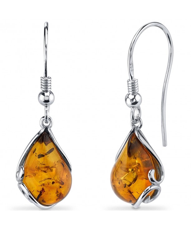 Baltic Earrings Sterling Silver Cognac