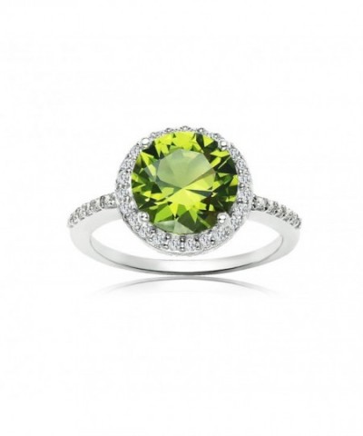 Sterling Silver Simulated Peridot Zirconia