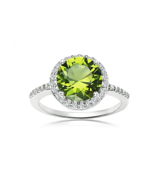 Sterling Silver Simulated Peridot Zirconia