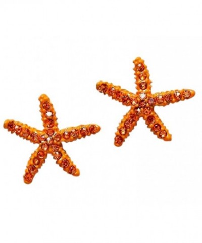 Adorable Sparkling Crystal Starfish Earrings