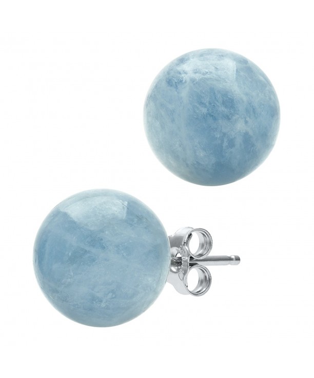 Sterling Natural Aquamarine Gemstone Earrings
