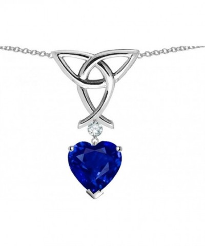 Star Pendant Necklace Sapphire Sterling