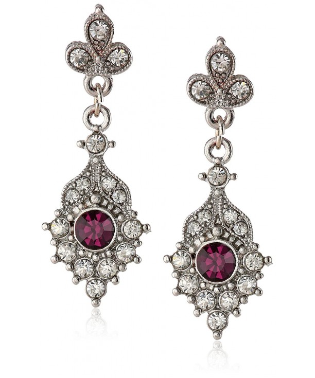 Downton Abbey Silver Tone Amethyst Earrings