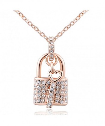 Fashion Austrian Crystal Padlock Necklace