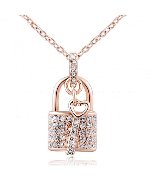 Fashion Austrian Crystal Padlock Necklace