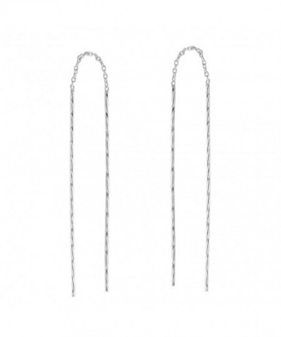 Twisted Thread Through Sterling Earrings