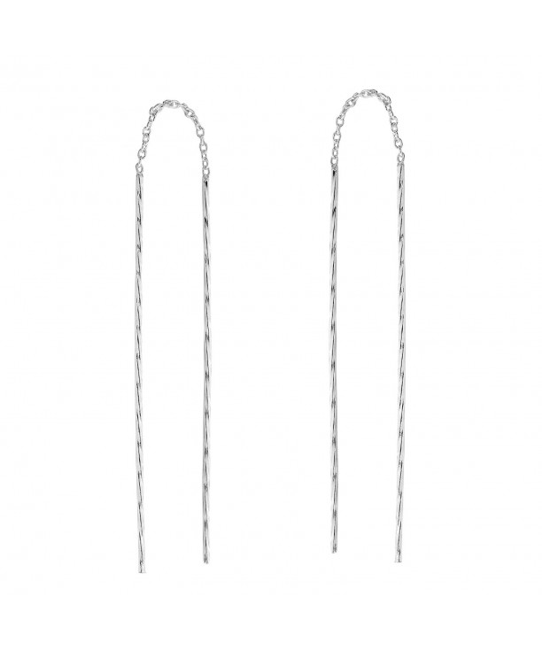 Twisted Thread Through Sterling Earrings