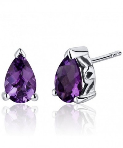 Carats Amethyst Earrings Sterling Rhodium