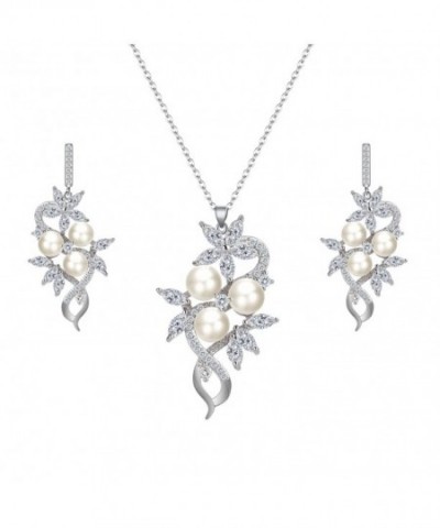 FANZE Zirconia Simulated Marquise Necklace