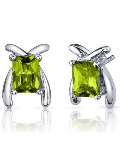 Striking Peridot Radiant Earrings Sterling