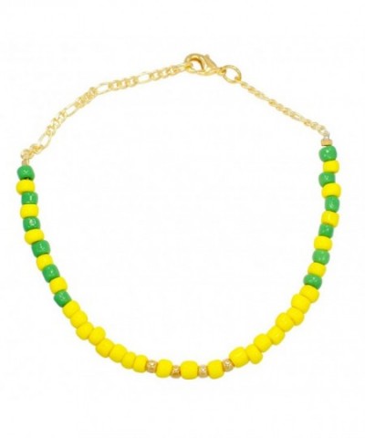 Plated Yellow Babalawo Santeria Anklet