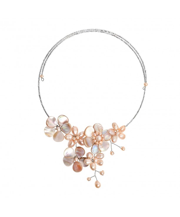 Floral Cultured Freshwater Cluster Necklace