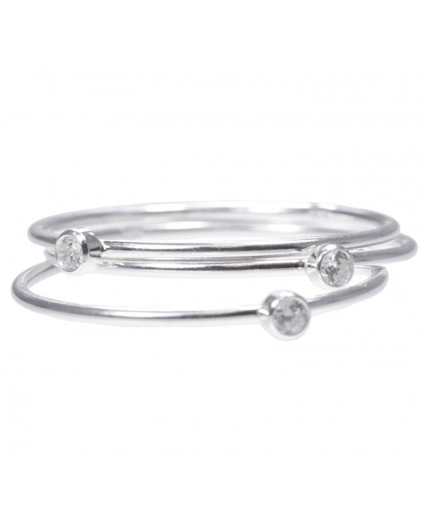Sterling Silver White Stacking Rings