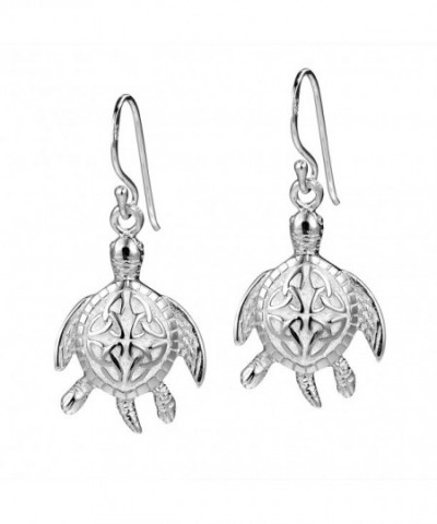 Turtle Triquetra Finish Sterling Earrings