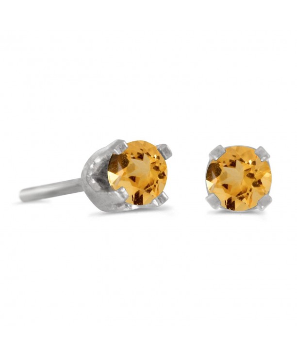 Petite Round Genuine Citrine Earrings