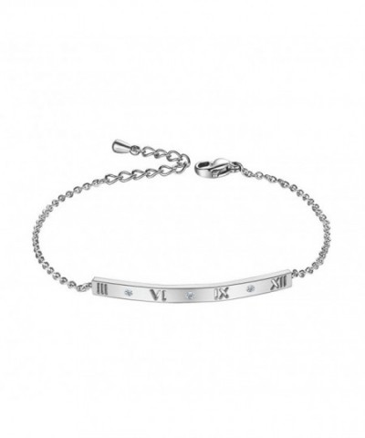 Silver Diamond Numerals Identification Bracelet