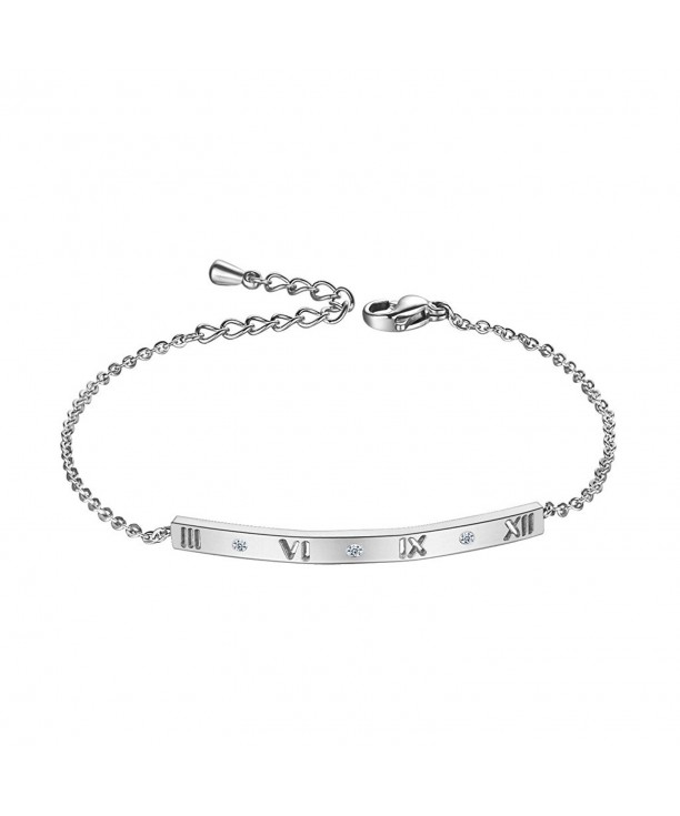 Silver Diamond Numerals Identification Bracelet