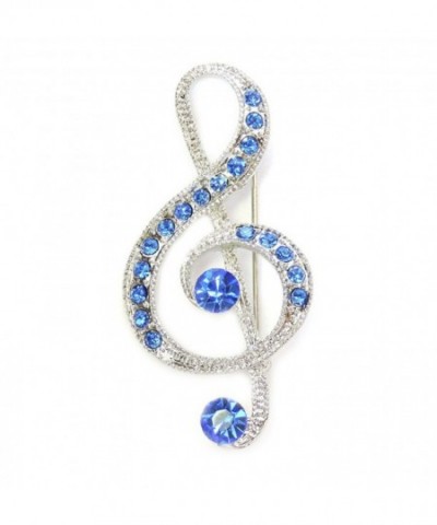 Faship Sapphire Crystal Treble Brooch