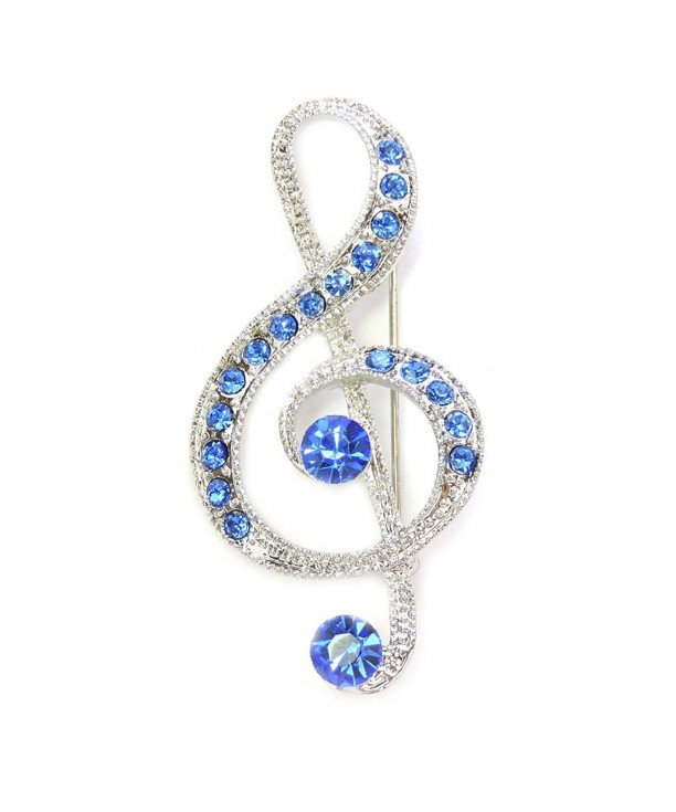 Faship Sapphire Crystal Treble Brooch