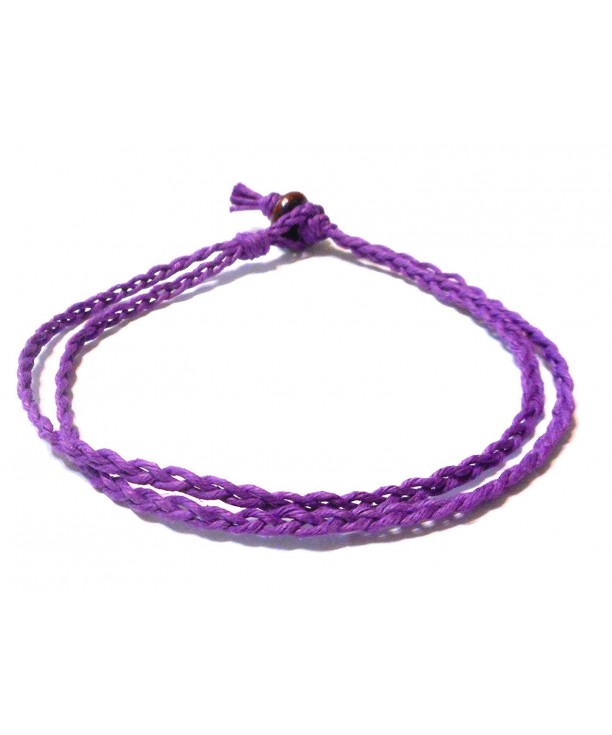 Double Purple Braided Hemp Anklet