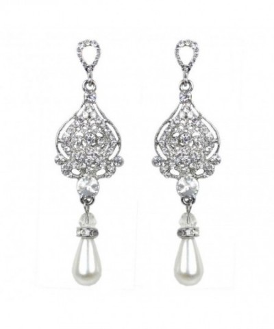 EVER FAITH Silver Tone Simulated Earrings