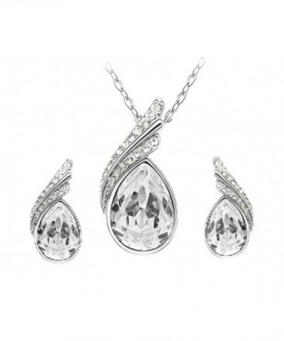 Swarovski Element Teardrop Earrings Necklace